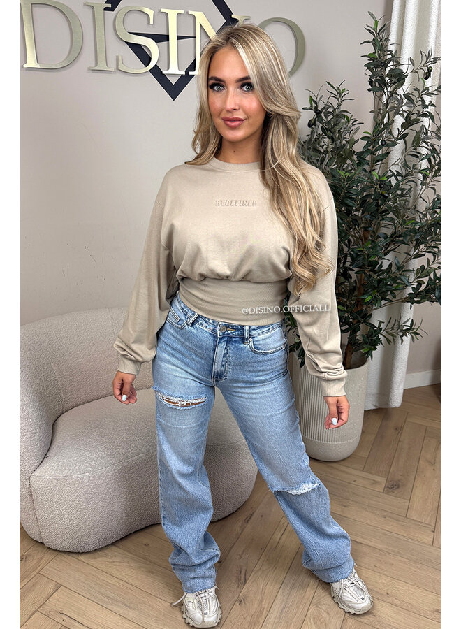 BEIGE - 'SNATCHED SWEATER' - PREMIUM QUALITY REDEFINED SNATCHED SWEATER TOP