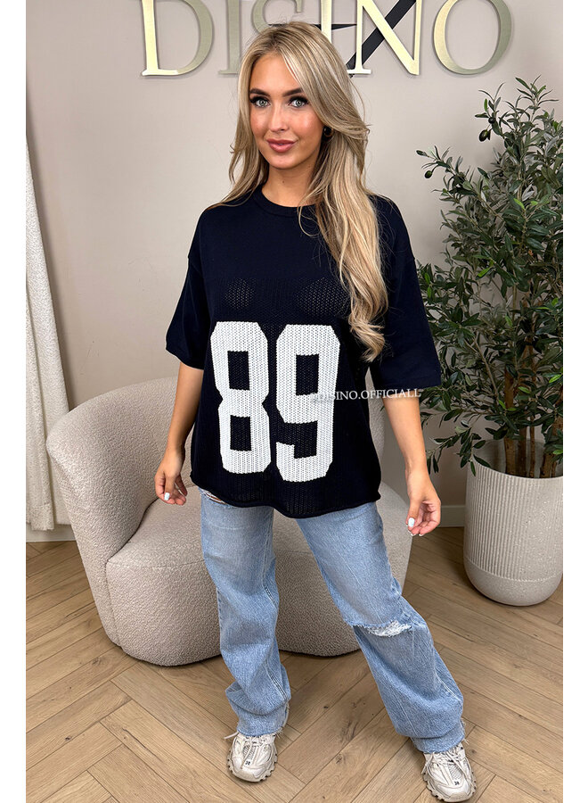 NAVY BLUE - 'REDEFINED KNIT JERSEY' - INSPIRED OVERSIZED KNIT JERSEY