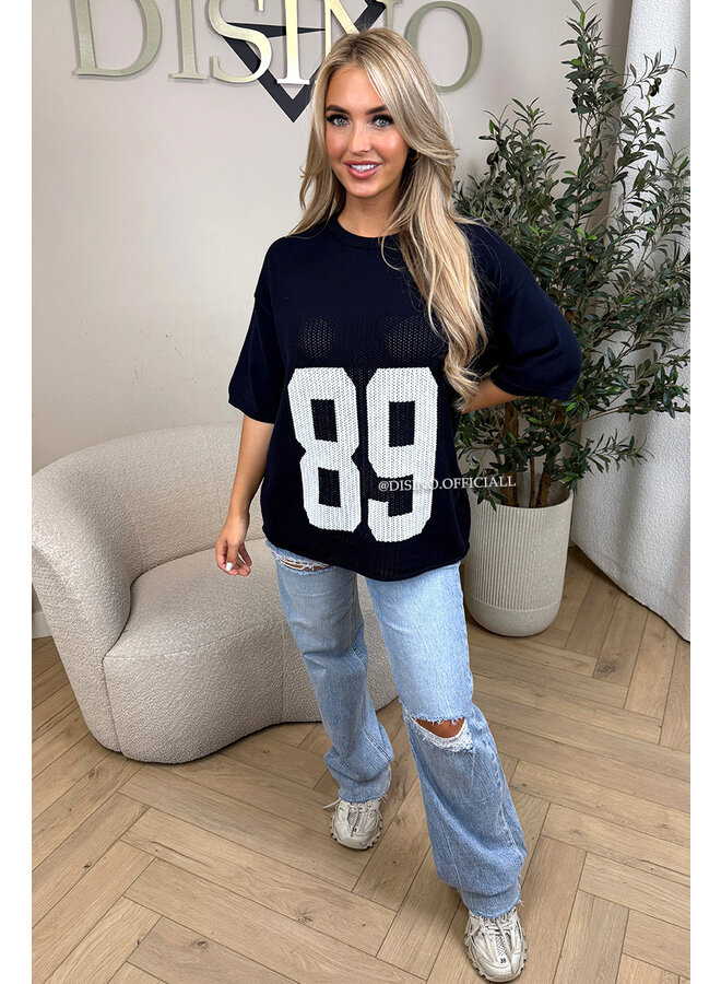 NAVY BLUE - 'REDEFINED KNIT JERSEY' - INSPIRED OVERSIZED KNIT JERSEY