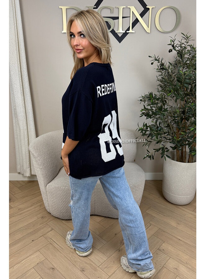 NAVY BLUE - 'REDEFINED KNIT JERSEY' - INSPIRED OVERSIZED KNIT JERSEY