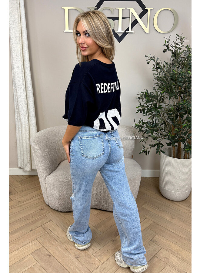 NAVY BLUE - 'REDEFINED KNIT JERSEY' - INSPIRED OVERSIZED KNIT JERSEY