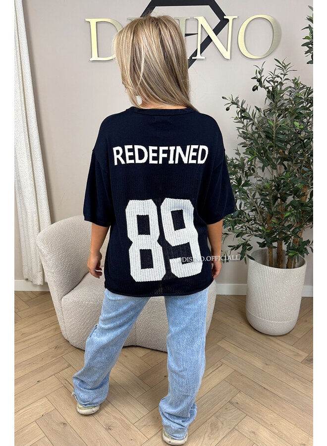 NAVY BLUE - 'REDEFINED KNIT JERSEY' - INSPIRED OVERSIZED KNIT JERSEY