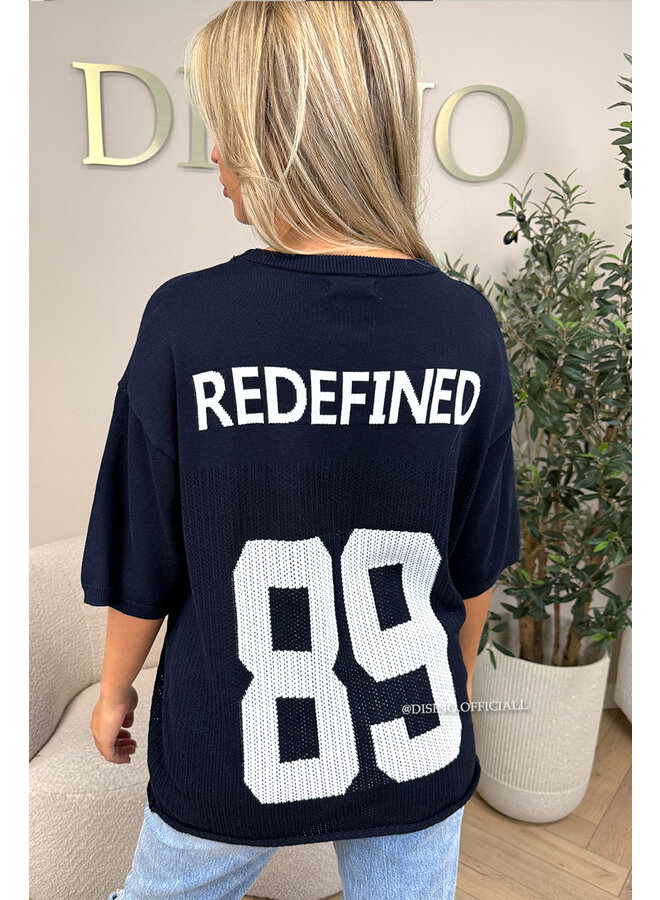 NAVY BLUE - 'REDEFINED KNIT JERSEY' - INSPIRED OVERSIZED KNIT JERSEY