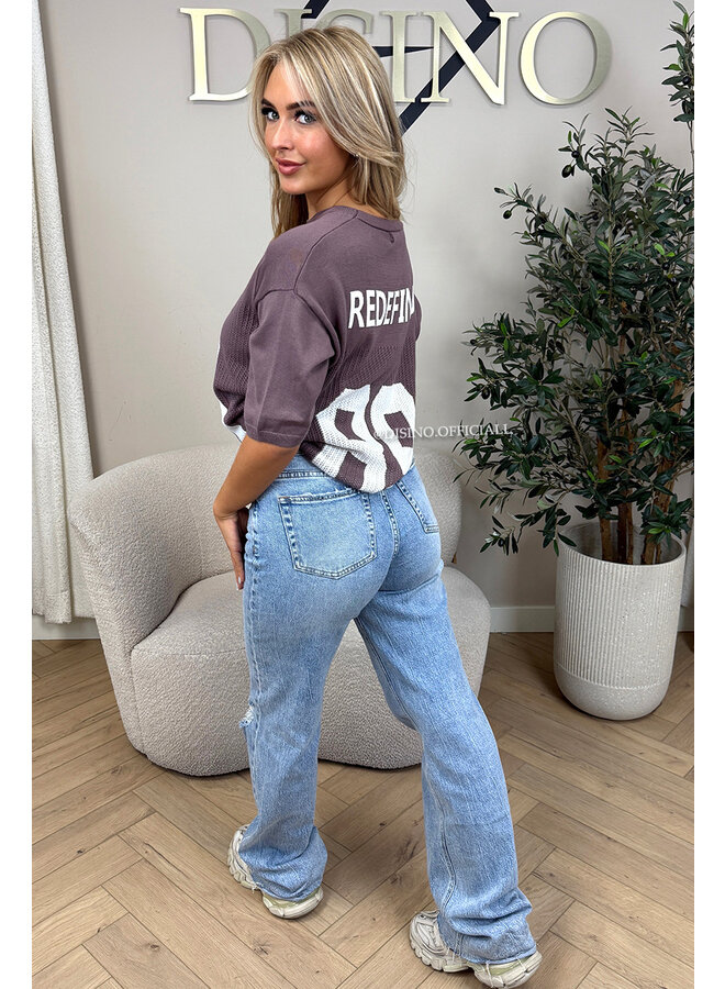 TAUPE - 'REDEFINED KNIT JERSEY' - INSPIRED OVERSIZED KNIT JERSEY