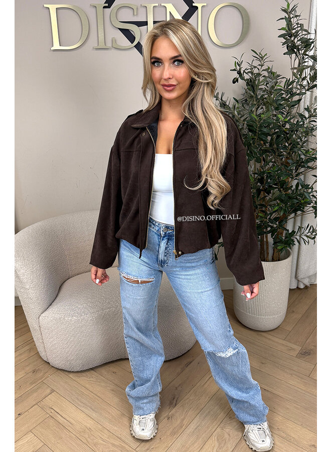 ASHBROWN - 'ROSIE V2 JACKET' - SUEDE BOMBER JACKET