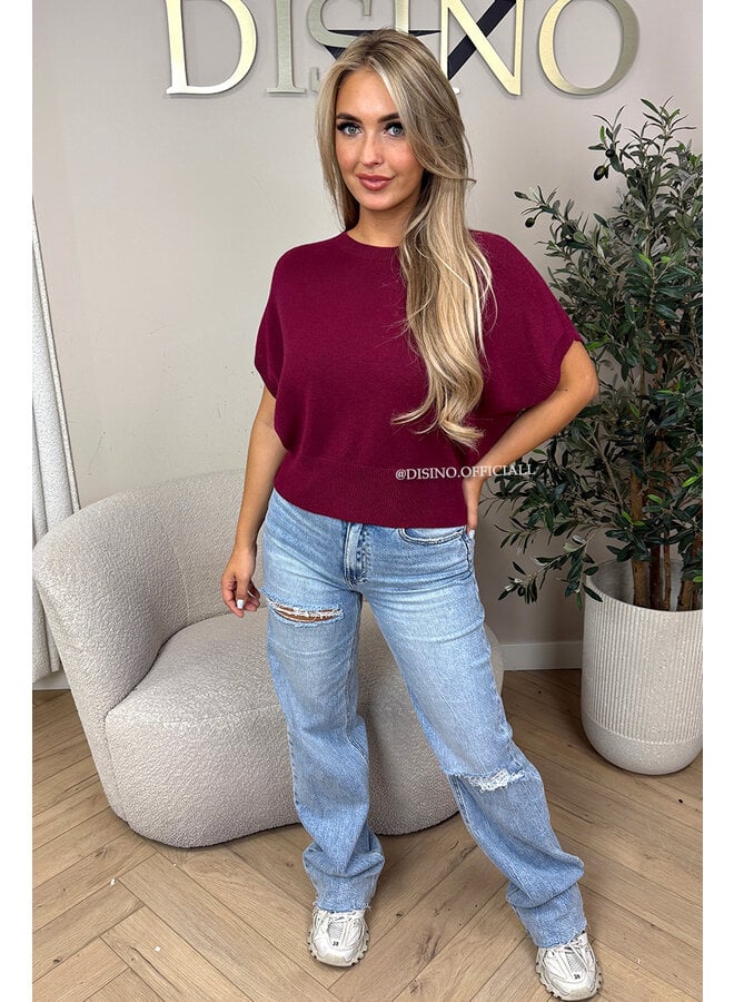 BORDEAUX - 'NIYA KNIT' - SUPER SOFT SHORT SLEEVE KNIT
