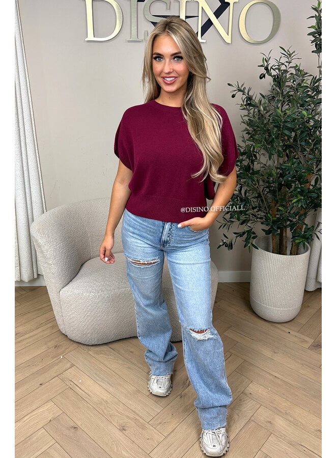 BORDEAUX - 'NIYA KNIT' - SUPER SOFT SHORT SLEEVE KNIT