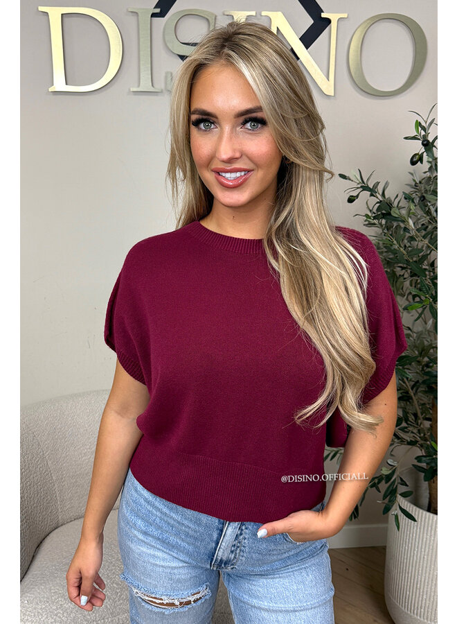 BORDEAUX - 'NIYA KNIT' - SUPER SOFT SHORT SLEEVE KNIT