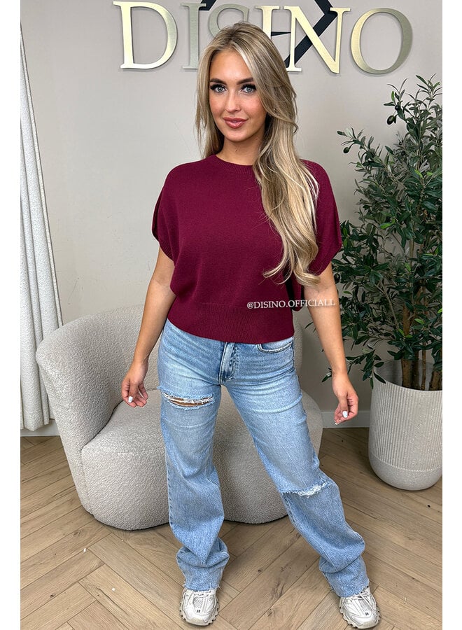 BORDEAUX - 'NIYA KNIT' - SUPER SOFT SHORT SLEEVE KNIT