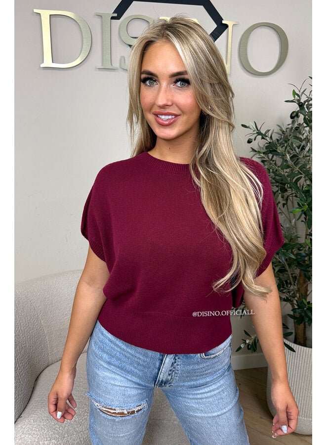 BORDEAUX - 'NIYA KNIT' - SUPER SOFT SHORT SLEEVE KNIT