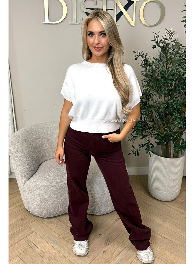 WHITE - 'NIYA KNIT' - SUPER SOFT SHORT SLEEVE KNIT