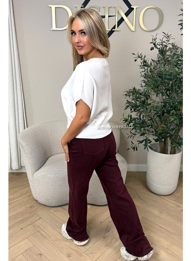 WHITE - 'NIYA KNIT' - SUPER SOFT SHORT SLEEVE KNIT