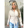 BEIGE - 'ELENI BLOUSE' - PREMIUM QUALITY KNOT BLOUSE