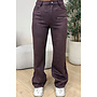BORDEAUX - 'MONROE JEANS' - SUEDE STRETCH STRAIGHT LEG PANTS