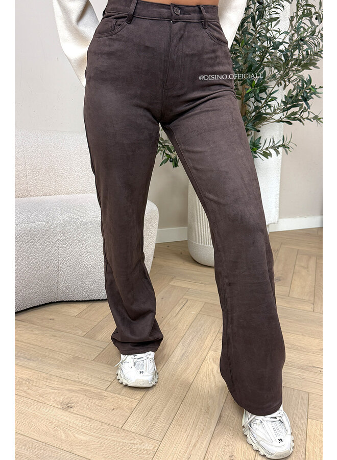 CHOCO - 'MONROE JEANS' - SUEDE STRETCH STRAIGHT LEG PANTS