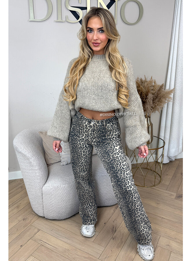 BEIGE - 'LEO MAXIME JEANS' - SUPER STRETCH WIDE LEG JEANS [REGULAR]