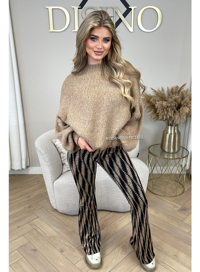 CAMEL - 'SOPHIA BALLOON SLEEVE' - OVERSIZED PREMIUM QUALITY BELL SLEEVE KNIT