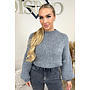 DARK GREY - 'SOPHIA BALLOON SLEEVE' - OVERSIZED PREMIUM QUALITY BELL SLEEVE KNIT