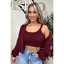 BORDEAUX - 'LIMA SET' - COZY KNITTED TOP + BALLOON VEST