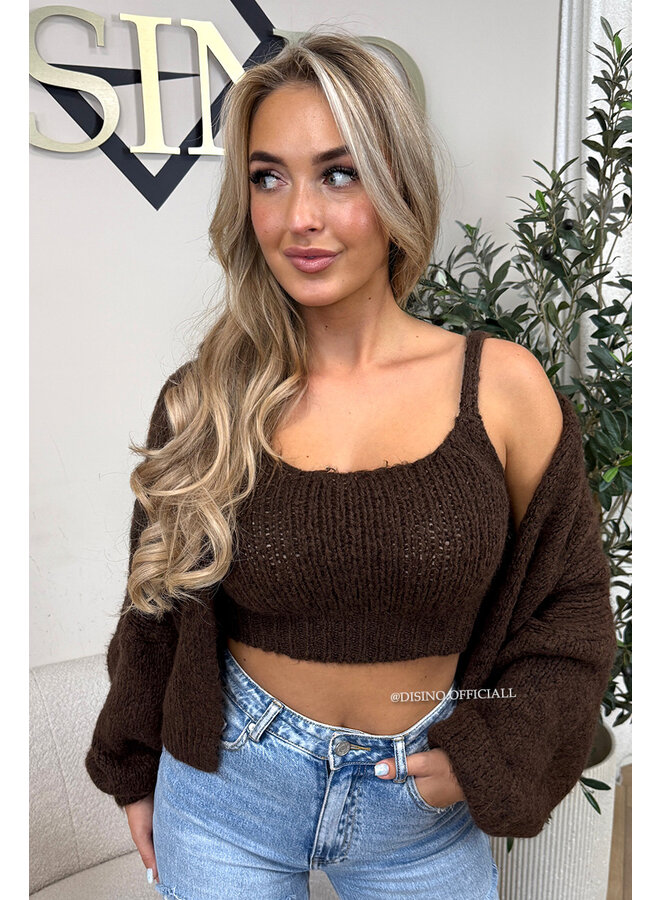 CHOCO - 'LIMA SET' - COZY KNITTED TOP + BALLOON VEST