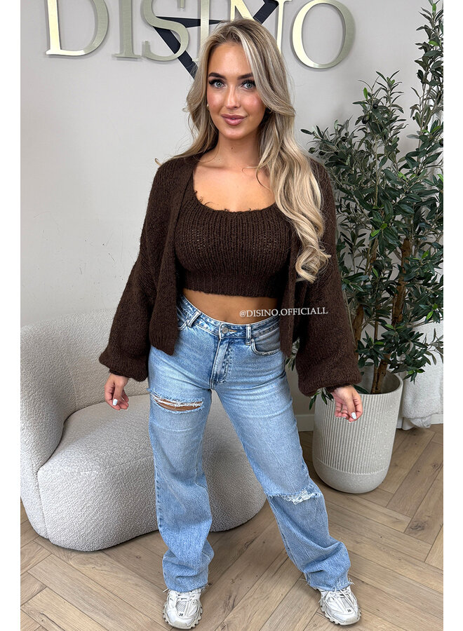 CHOCO - 'LIMA SET' - COZY KNITTED TOP + BALLOON VEST