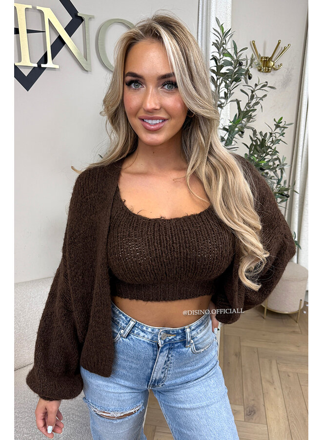 CHOCO - 'LIMA SET' - COZY KNITTED TOP + BALLOON VEST