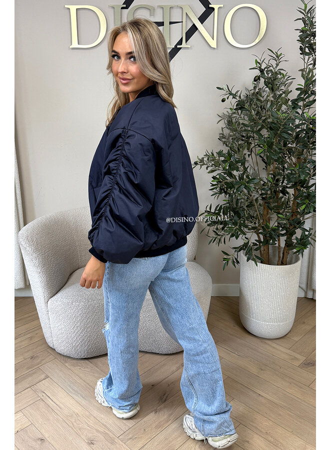 NAVY BLUE - 'DANI BOMBER' - OVERSIZED PUFFER BOMBER JACKET