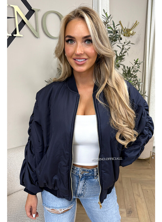 NAVY BLUE - 'DANI BOMBER' - OVERSIZED PUFFER BOMBER JACKET