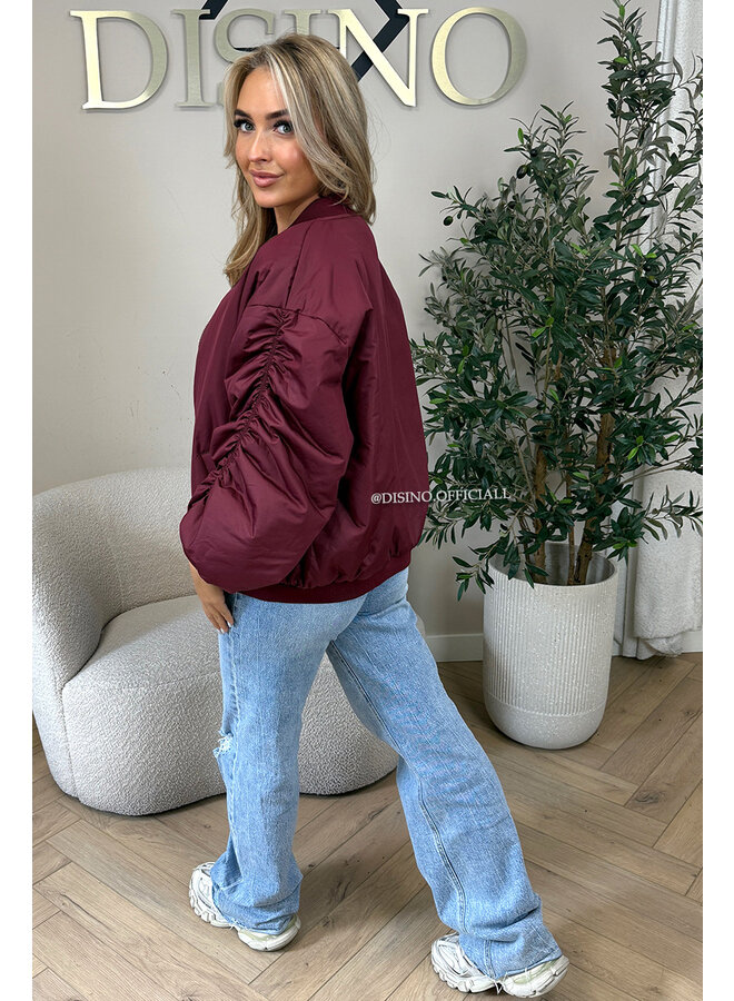 BORDEAUX - 'DANI BOMBER' - OVERSIZED PUFFER BOMBER JACKET