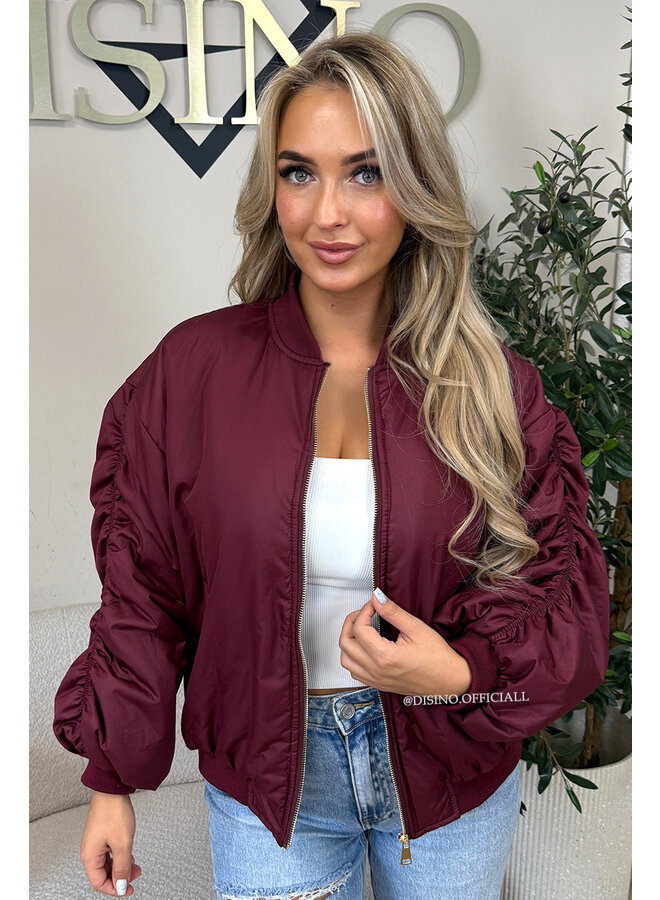 BORDEAUX - 'DANI BOMBER' - OVERSIZED PUFFER BOMBER JACKET