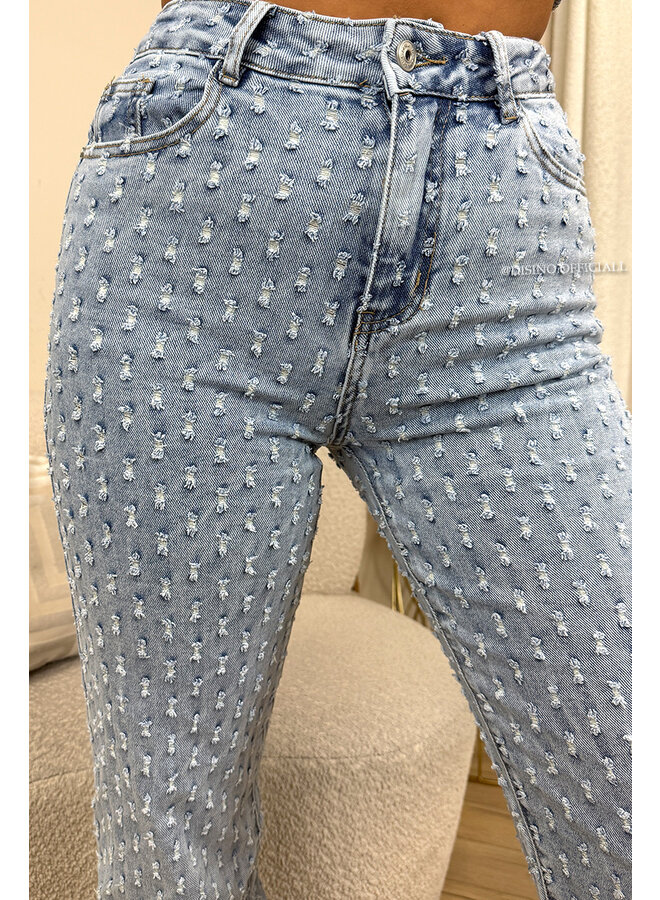 LIGHT BLUE - 'WHITNEY JEANS' - SUPER STRETCH INSPIRED RELIEF  STRAIGHT LEG JEANS