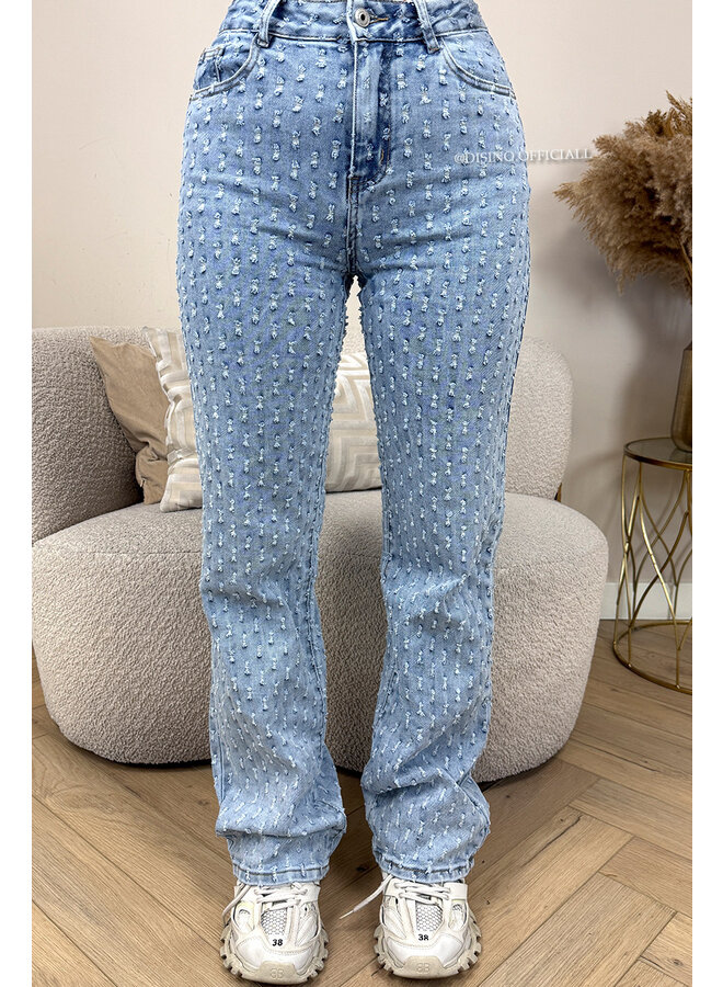LIGHT BLUE - 'WHITNEY JEANS' - SUPER STRETCH INSPIRED RELIEF  STRAIGHT LEG JEANS