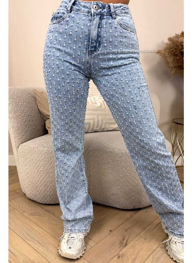 LIGHT BLUE - 'WHITNEY JEANS' - SUPER STRETCH INSPIRED RELIEF  STRAIGHT LEG JEANS