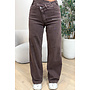 CHOCO - 'AUSTIN JEANS' - STRETCH VIRAL ASYMMETRIC WIDE LEG JEANS