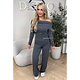 GREY - 'FIORA SET' - CHIQUE OFFSHOULDER COMFY TOP + PANTS SET