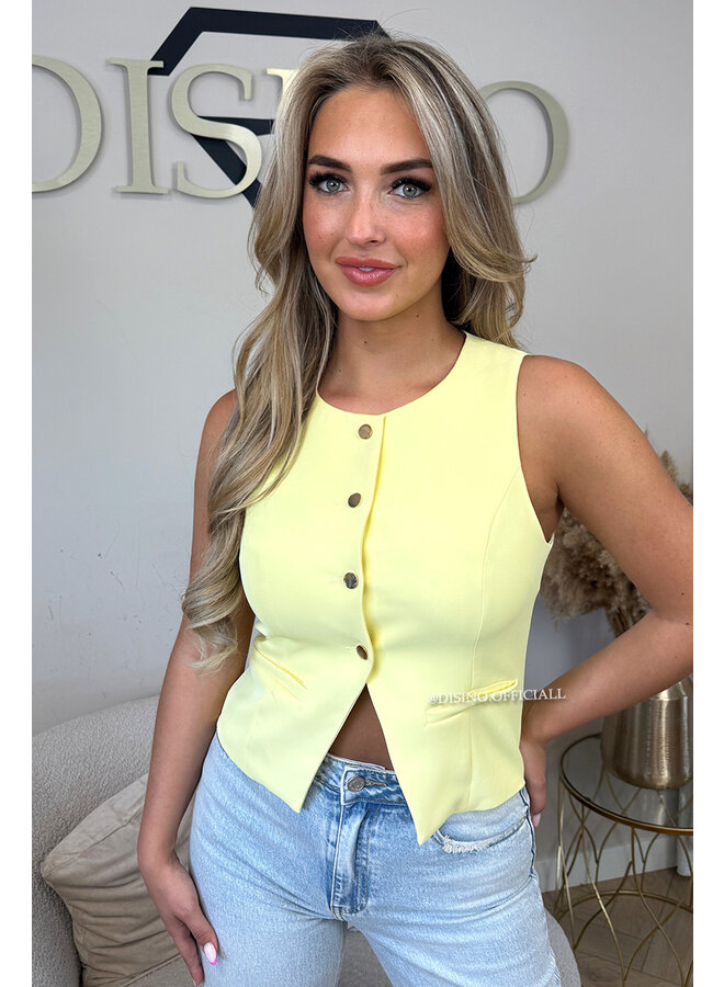YELLOW - 'YARA TOP' - PREMIUM QUALITY GILET TOP