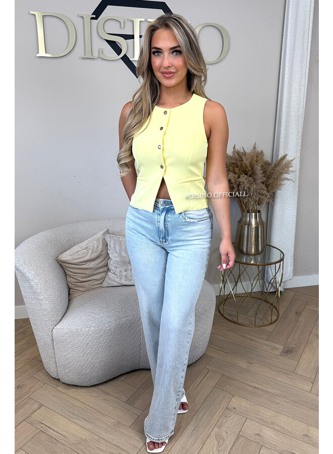 YELLOW - 'YARA TOP' - PREMIUM QUALITY GILET TOP