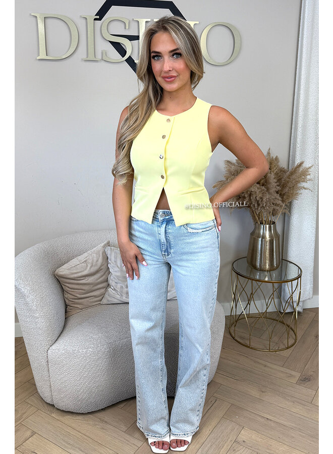 YELLOW - 'YARA TOP' - PREMIUM QUALITY GILET TOP