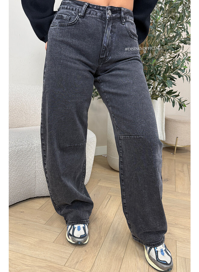 BLACK - 'BALLOON JEANS' - STRETCH VIRAL BALLOON LEG JEANS