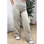 BEIGE - 'CAÏRO JEANS' - SUPER STRETCH HIGH WAIST WIDE LEG JEANS