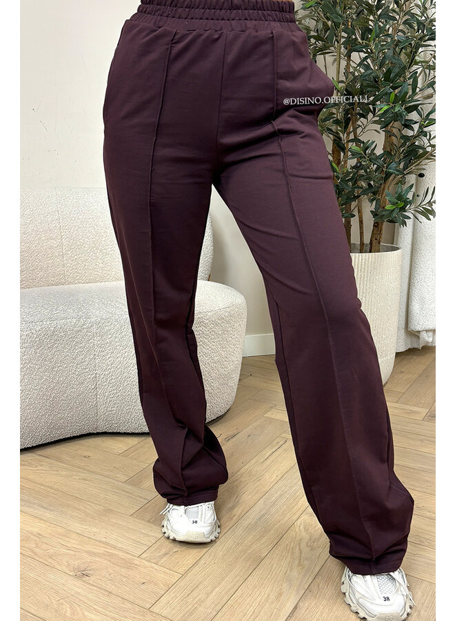 COFFEE - 'EVI COMFY PANTS' - PREMIUM QUALITY WIDE LEG JOGGER PANTS