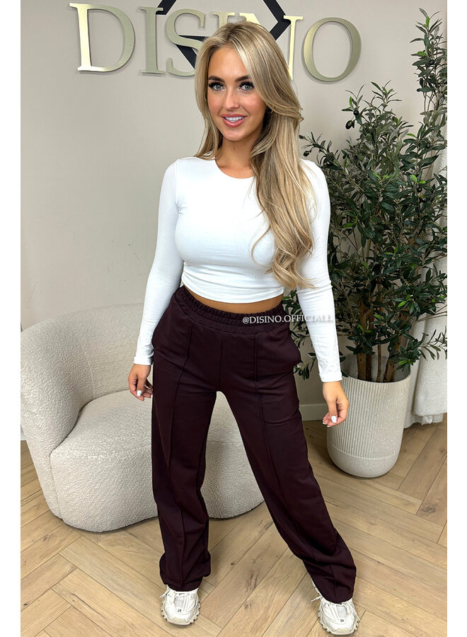 COFFEE - 'EVI COMFY PANTS' - PREMIUM QUALITY WIDE LEG JOGGER PANTS