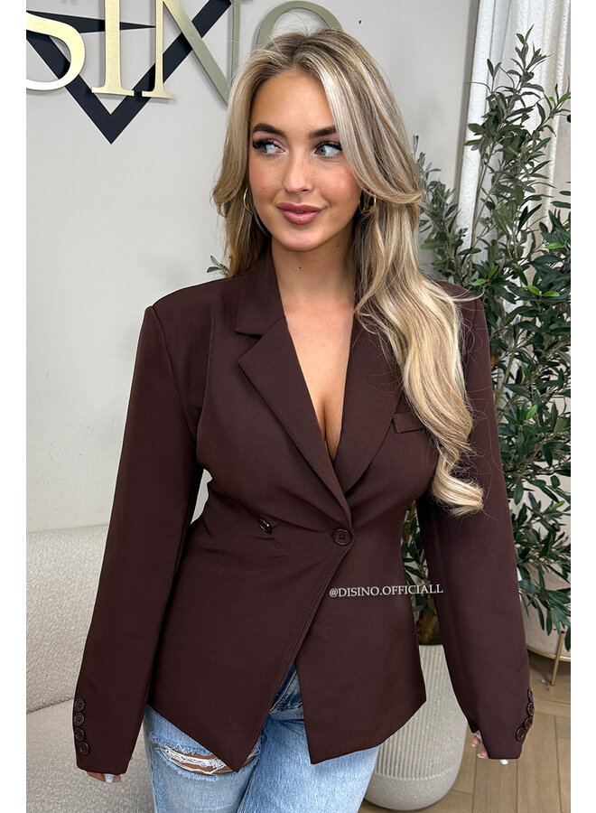 CHOCO - 'VIVIENNE BLAZER' - PREMIUM QUALITY ASYMMETRIC BLAZER