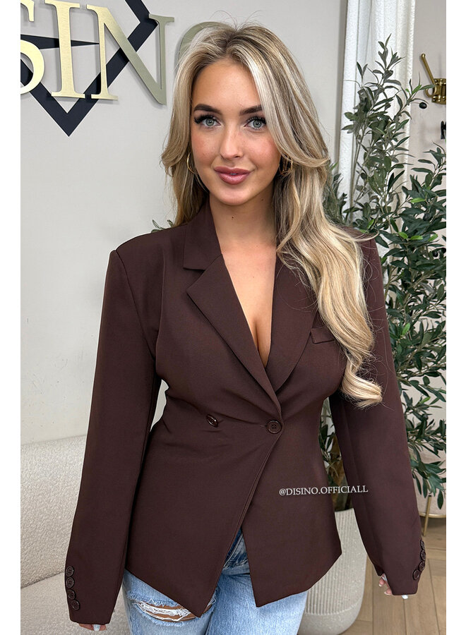 CHOCO - 'VIVIENNE BLAZER' - PREMIUM QUALITY ASYMMETRIC BLAZER