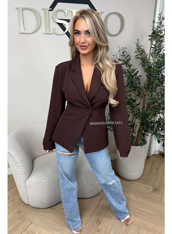 CHOCO - 'VIVIENNE BLAZER' - PREMIUM QUALITY ASYMMETRIC BLAZER