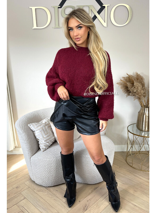 BORDEAUX - 'SOPHIA BALLOON SLEEVE' - OVERSIZED PREMIUM QUALITY BELL SLEEVE KNIT