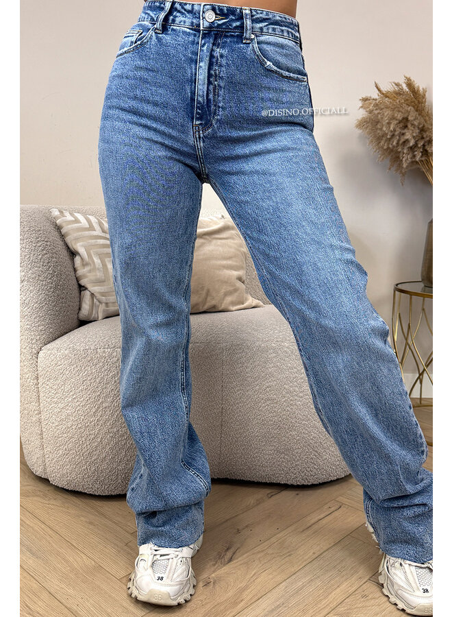 DARK BLUE - 'VANCOUVER' - STRETCH EXTRA LONG WIDE LEG JEANS