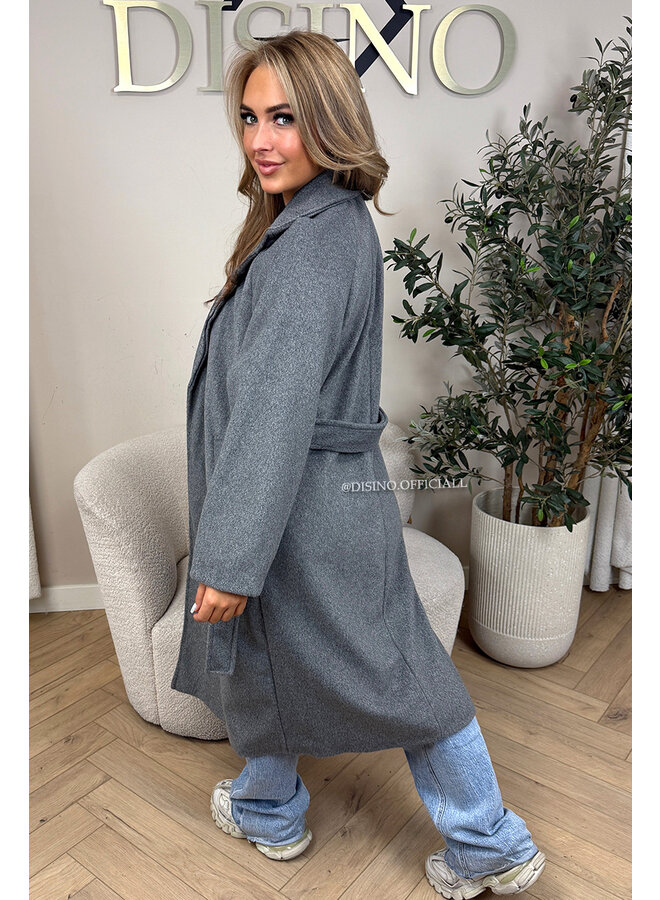 GREY - 'DAISY MANTEL' - PREMIUM QUALITY OVERSIZED MANTEL