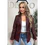 BORDEAUX - 'KYRA BLAZER' - FAUX LEATHER BLAZER