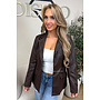 CHOCO - 'KYRA BLAZER' - FAUX LEATHER BLAZER